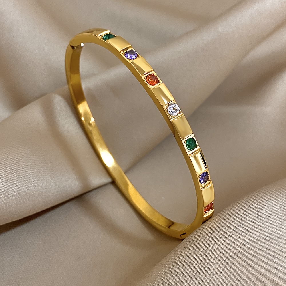 Stainless Steel Bracelet with Rhinestones Gift